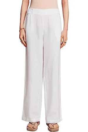 ESPRIT Spodnie lniane z szeroką nogawką, , 38W / 32L