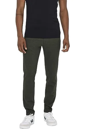 Only & Sons Męskie spodnie chinosy ONSMARK 2911 - Slim Fit - czarne W28-W38 Stretch, , 31W / 30L