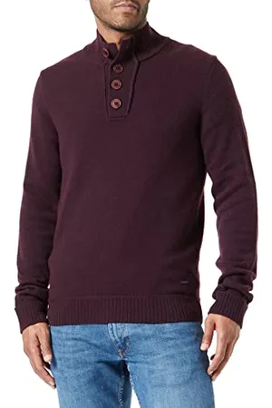 Daniel Hechter Męski sweter Knit Troyer, BlackBerry, XXXL