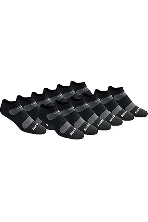 Saucony Męskie skarpety Rundry Mesh Ventilating Comfort Fit Performance No-Show dostępne w rozmiarach M-XXL (6, 12, 18 par), Large