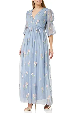 Frock and Frill Damska sukienka z haftem kwiatowym na specjalne okazje, , 40