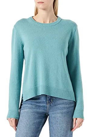 Maerz Damski sweter z okrągłym dekoltem, wełna z merynosów, zielony Ocean Green, regularny, , 42