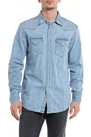 Replay Koszula męska M4023, 010 Light Blue, M, , M