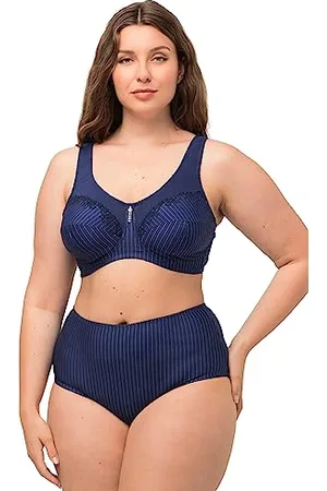 Ulla Popken Damska koszulka w dużych rozmiarach do 64 | bluza z okrągłym dekoltem, długim rękawem i slim fit | 100% bawełna i uniwersalna | 646801, , 100D