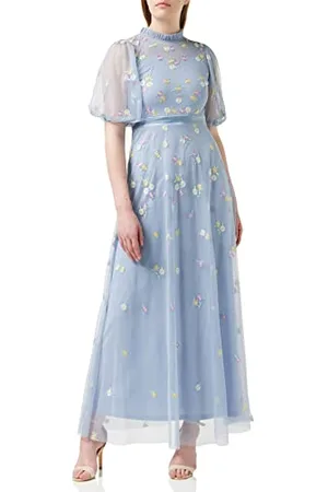 Frock and Frill Damska sukienka z haftem kwiatowym na specjalne okazje, , 38