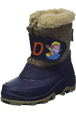 mc kinley McKINLEY Teddy III, buty do biegania szosowego dla chłopców, unisex Kinder, Blue Dark/Brown, 18 EU