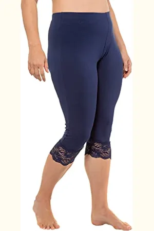 Ulla Popken Damskie duże rozmiary, Capri, elastyczne obszycie koronkowe, , 32W / 32L