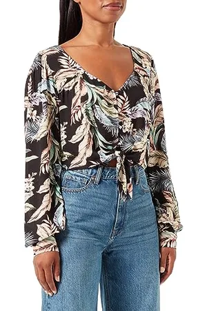 Hurley Damska bluzka Wispy Leaves Front Tie L/S, , XS