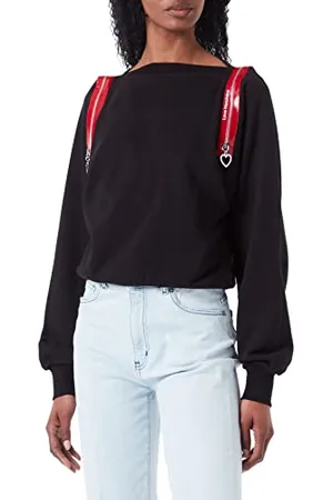 Moschino Bluza damska Comfort Fit Wide Collar z długim rękawem, , 44