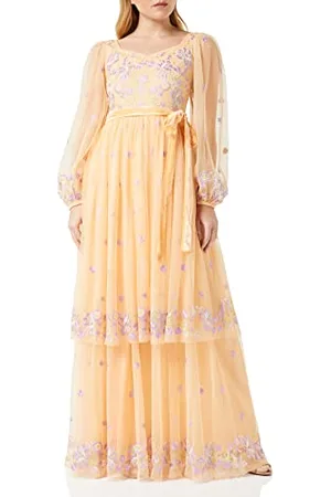 Frock and Frill Damska sukienka z haftem kwiatowym na specjalne okazje, , 38