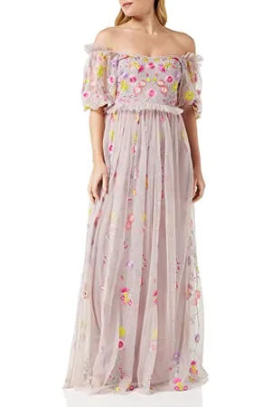 Frock and Frill Damska sukienka z haftem kwiatowym na specjalne okazje, , 36