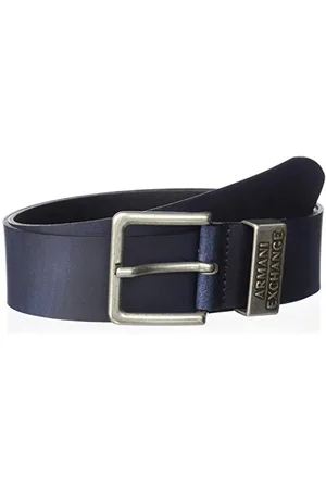 Armani Exchange Gładki skórzany pasek, , 32 męskie, , 32