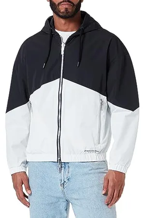 Armani Exchange Męska kurtka dwustronna, dwukolorowa, z kapturem, krój casualowy, , XXL