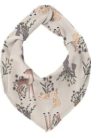 NAME IT Dziewczęce NBFWILLIT Wool Scarf BIB XXIII śliniak, Moonbeam/AOP:AOP, One Size, , jeden rozmiar