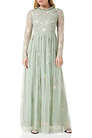 Frock and Frill Damska kwiecista haftowana sukienka na specjalne okazje, , 10, , 36