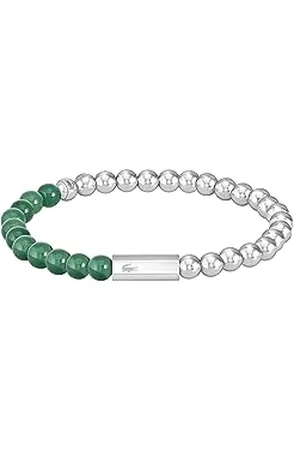 Lacoste Męska bransoletka z koralikami SCOTTIE Collection, Jeden rozmiar, Jadeit, Bez kamieni szlachetnych