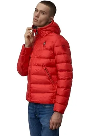 Blauer Kurtki Krótkie Wyściełane Pióro Kurtka Mężczyźni, , 3XL