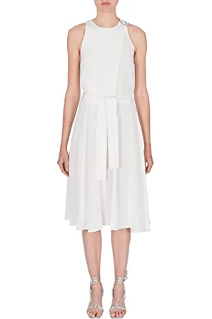 Armani Exchange Damska sukienka z logo jaquard, pas w talii