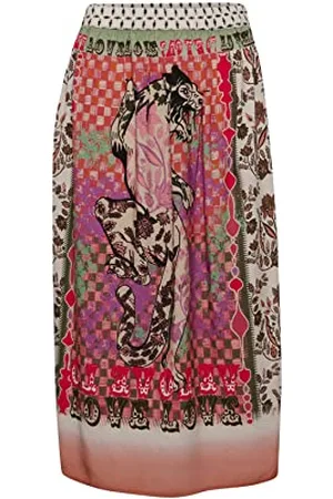Cream Damskie Midi Skirt Regularny krój graficzny nadruk elastyczny stan kobiety, , 40