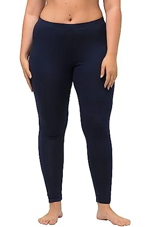 Ulla Popken Odzież damska Plus Size Curvy Viscose Spandex Legginsy 665315, nocny granat, 40W / 32L