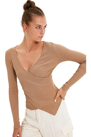 Trendyol Damska bluza z dzianiny Breasted, XS (DE)