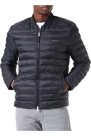GANT Męska kurtka Light Padded Bomber Jacket, czarna, standardowa