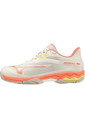 Mizuno Damska fala przekracza światło 2 tenis, SnwWht/FCoral/SSpring, 8 UK, , 42 EU