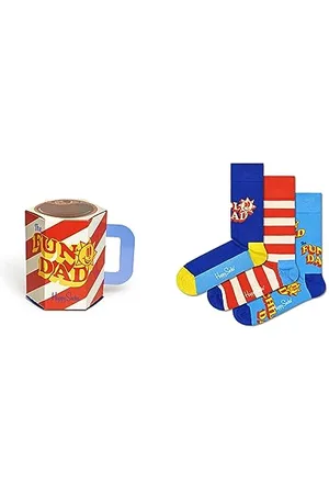 Happy Socks Unisex Happy 3-pak zestaw upominkowy dla ojca roku, pomarańczowe, M-L UK, , Medium-Large