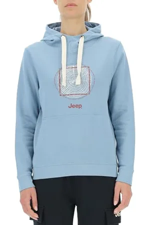 Jeep Damska bluza J z kapturem kieszeń kieszeń na pasek-pierścienie z drewna z dużym nadrukiem J23w długi sweter, , M, , M