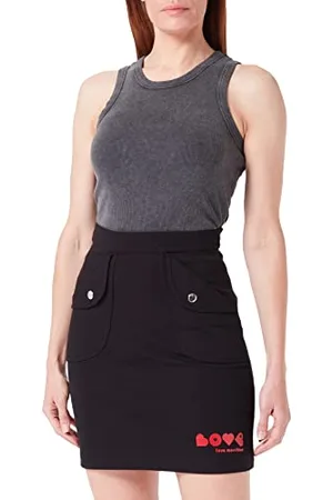Moschino Damskie szorty z nadrukiem w sercach, proste, , 46