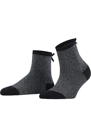 ESPRIT Kobiety Glitter Bow W SSO Organiczna Bawełna krótkie z wzorem 1 Para, Czarny (Black 3000), 35-38