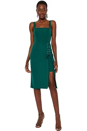 Trendyol Damskie sukienki midi bodycone slim tkane, , 66