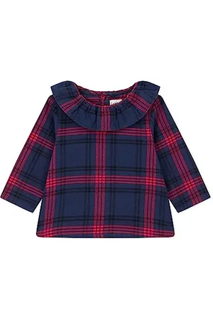 Petit Bateau A08RM bluzka z długim rękawem, niebieska smoking/wielokolorowa, 3 miesiące, Niebieski smoking/wielokolorowy, 3 Miesiące