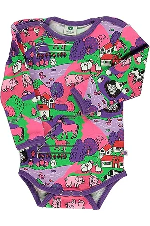 Småfolk Baby Girls Body LS, kostium dla niemowląt i maluchów, różowy, 56, , 56 cm