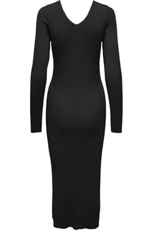 ONLY Bestseller A/S Onljulie Life Ls sukienka maxi z dekoltem w serek, , L