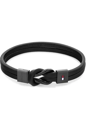 Tommy Hilfiger Biżuteria Męska Skórzana Bransoletka Czarna - 2790442