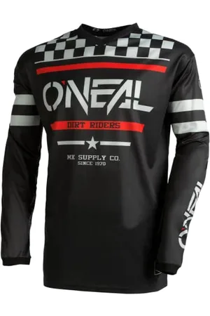 Oneal | Koszulka motocrossowa z długim rękawem | Dzieciaki | MX MTB | Lekki materiał, ergoIngenialnie wąski krój dla idealnego dopasowania | Element Youth Jersey Squadron V.22 | Black Grey | S