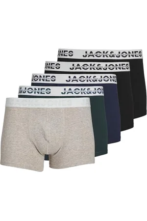 JACK & JONES Bestseller A/S bokserki męskie, Jasnoszary melanż/opakowanie: magiczny las - Navy Blazer - Black - Black, M