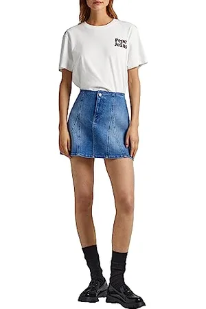 Pepe Jeans Damska spódnica Britney Noughties, Niebieski (denim), S