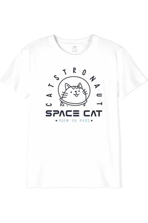 Nasa "Catstronaut" GIDTS067 Koszulka dziewczęca, biała, rozmiar 8 lat, , 8 lat
