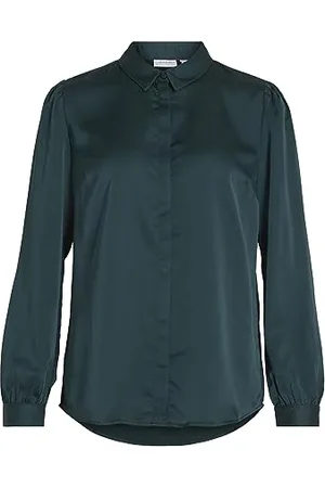 VILA Ellette Satin Long Sleeve Blouse 34