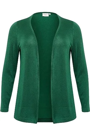 Kaffe Plus Size damski otwarty kardigan długi rękaw regularny krój, , L duże rozmiary