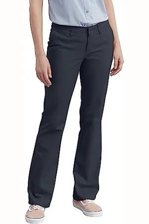 Dickies Khakis - płaskie przednie rozciągliwe spodnie ze skośnym krojem damskie