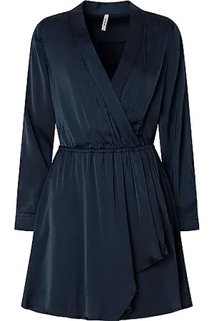 Pepe Jeans Sukienka damska Karim Boho, Niebieski (Dulwich), M