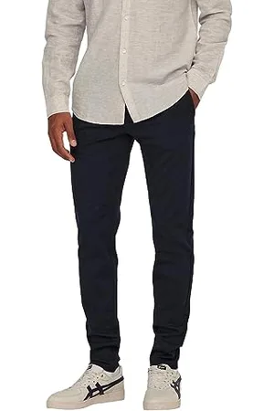 Only & Sons Męskie spodnie chinosy ONSMARK 0209 - Slim Fit - Olive W27-W38 Stretch, , 31W / 32L