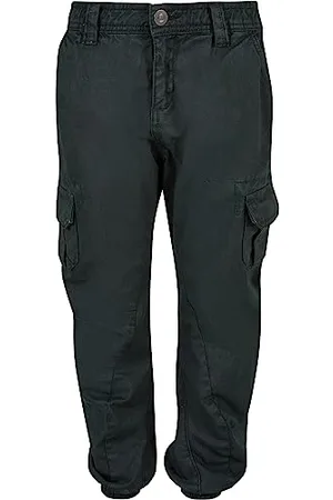 Urban classics Chłopięce spodnie cargo do biegania z elastycznymi ściągaczami, z bawełny twill dostępne w 2 kolorach, rozmiary 110/116-158/164, , 146-152