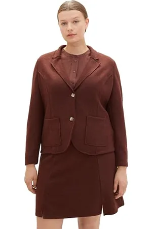 TOM TAILOR Plussize Basic Cosy blezer damski z kieszeniami, , 46 duże rozmiary