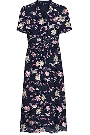 VERO MODA Bestseller A/S VMSMILLA Calf SS Shirt Dress WVN GA sukienka, , S, , S