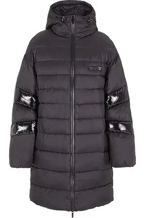 Armani Exchange Damska edycja limitowana We Beat As One Hooded Puffer Dress Coat, , XS