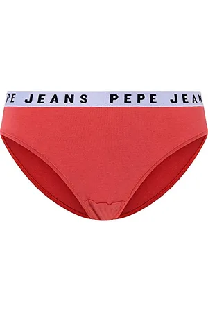 Pepe Jeans Damska bielizna w jednolitym stylu bikini, Czerwony (czerwony), XS